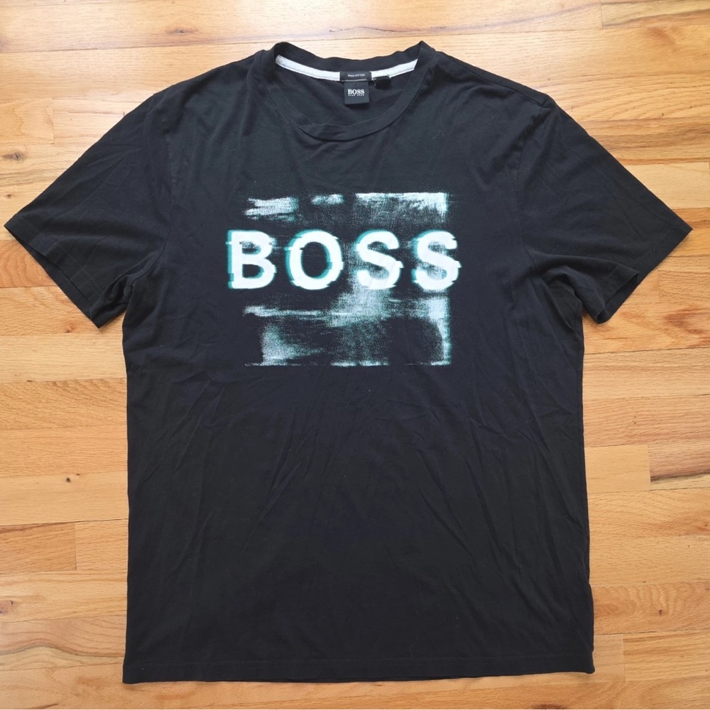 BOSS by Hugo Boss Men’s Black Graphic Logo Tee XL